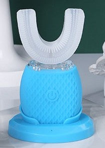 U Shape Cold Light Automatic Toothbrush - Blue_1
